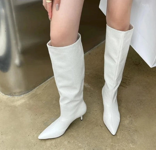 Women's Knee-High Low Heels